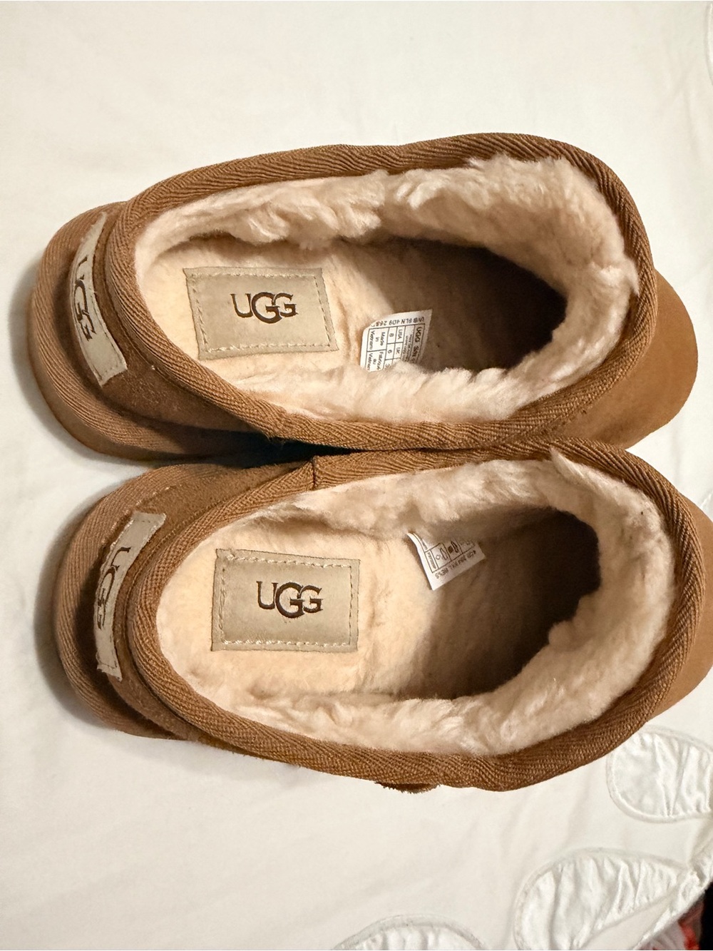 UGG Slip-On Shearling-Lined Slippers in Chestnut Suede - Picture 2 of 7